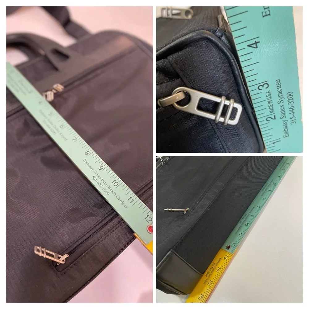 Tumi Double Zip Leather Trimmed Travel Briefcase
